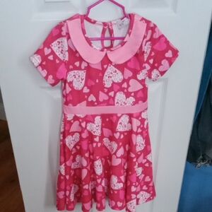 Pink Hearts Girls Dress Size 4T